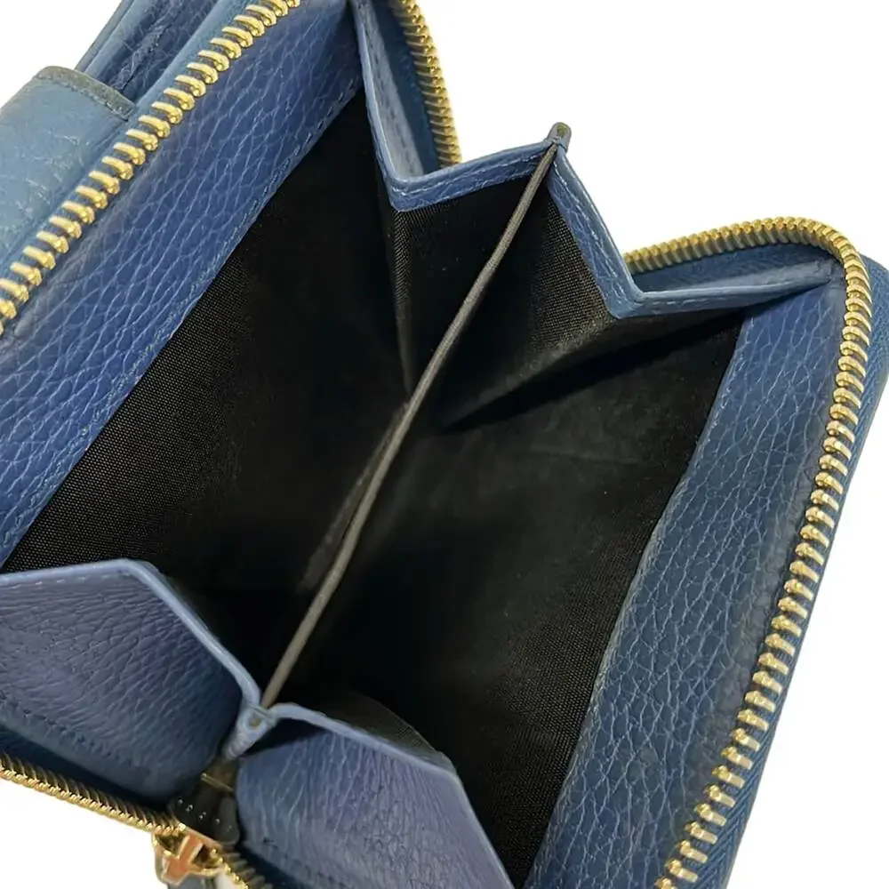 Gucci GG Bifold Wallet 346056 Beige Brown Blue Gray Jacquard Leather - Picture 4 of 7